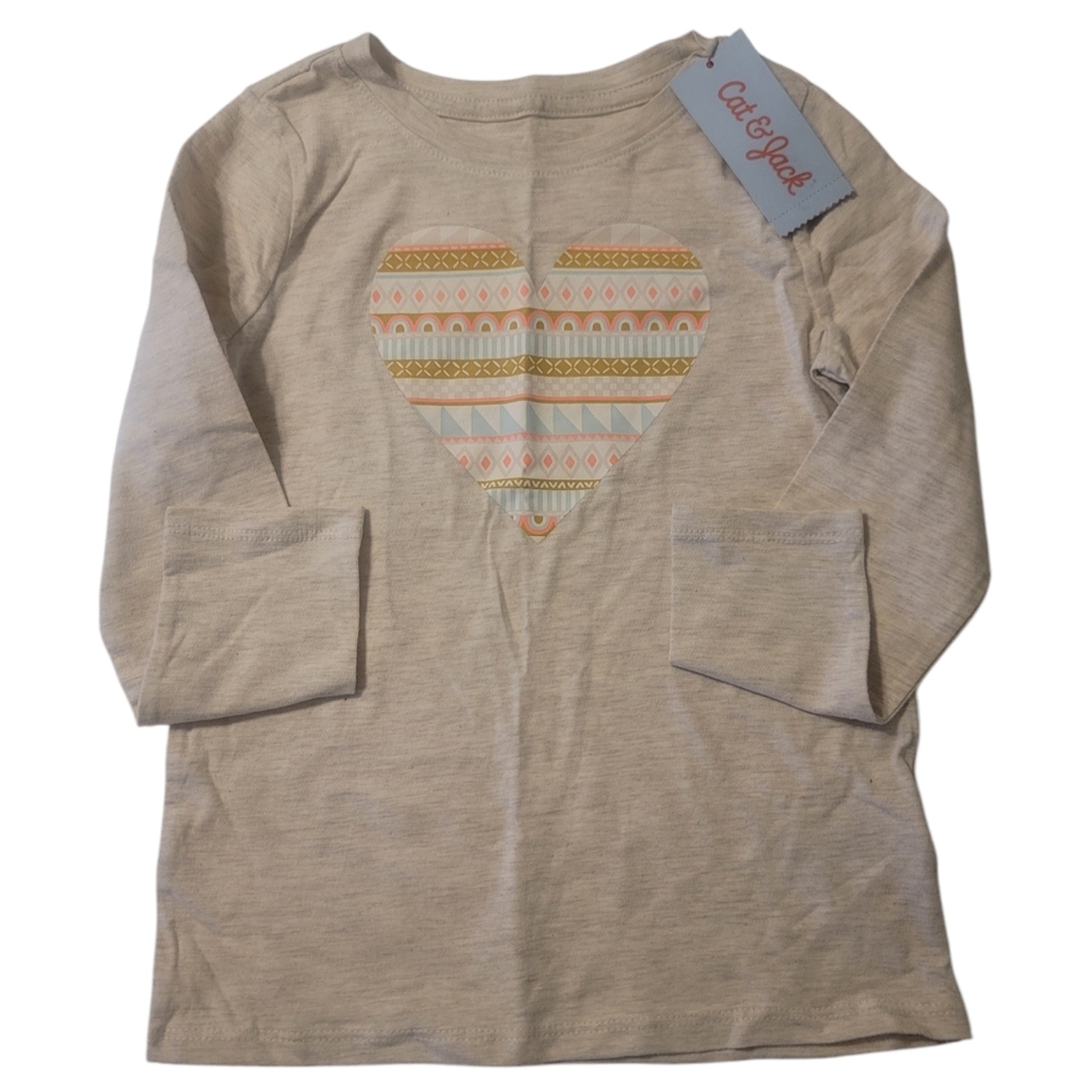 Girl's Boho Heart Long Sleeve Tee